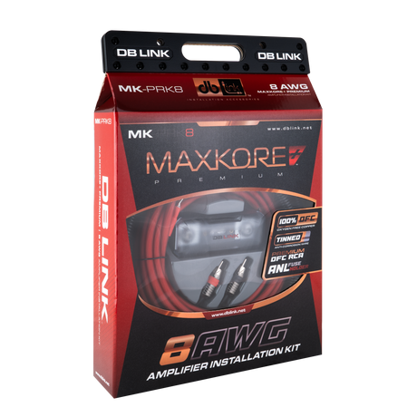 DB Link MK-PRK8: 8 AWG Maxkore+ Premium, 100% OFC, TINNED Anti-Corrosive Amplifier Installation Kit