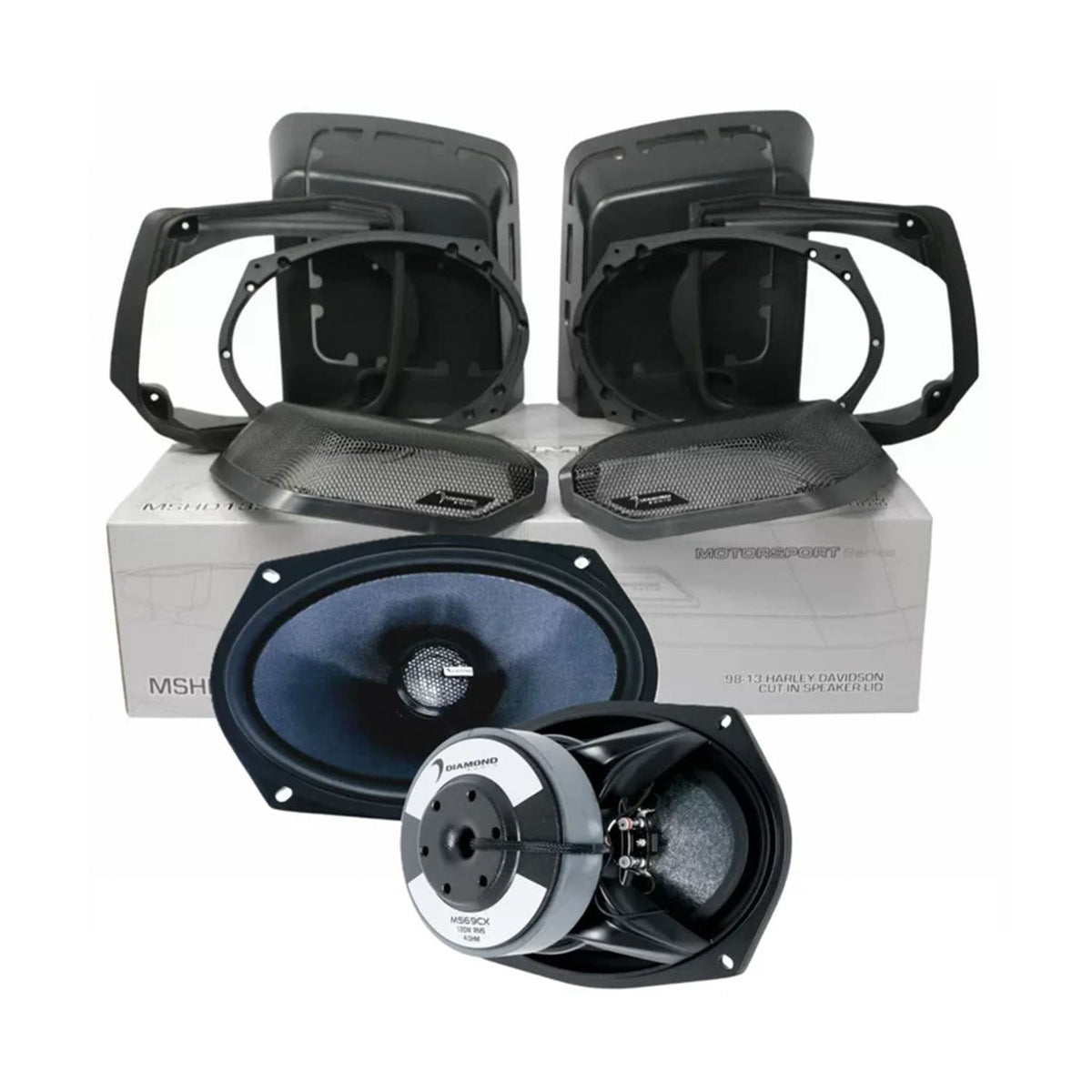 Diamond Audio 1998-2013 Harley Davidson® Cut In Lid Kit with MS69CX Speaker (4Ω) - MS694CX2LK13