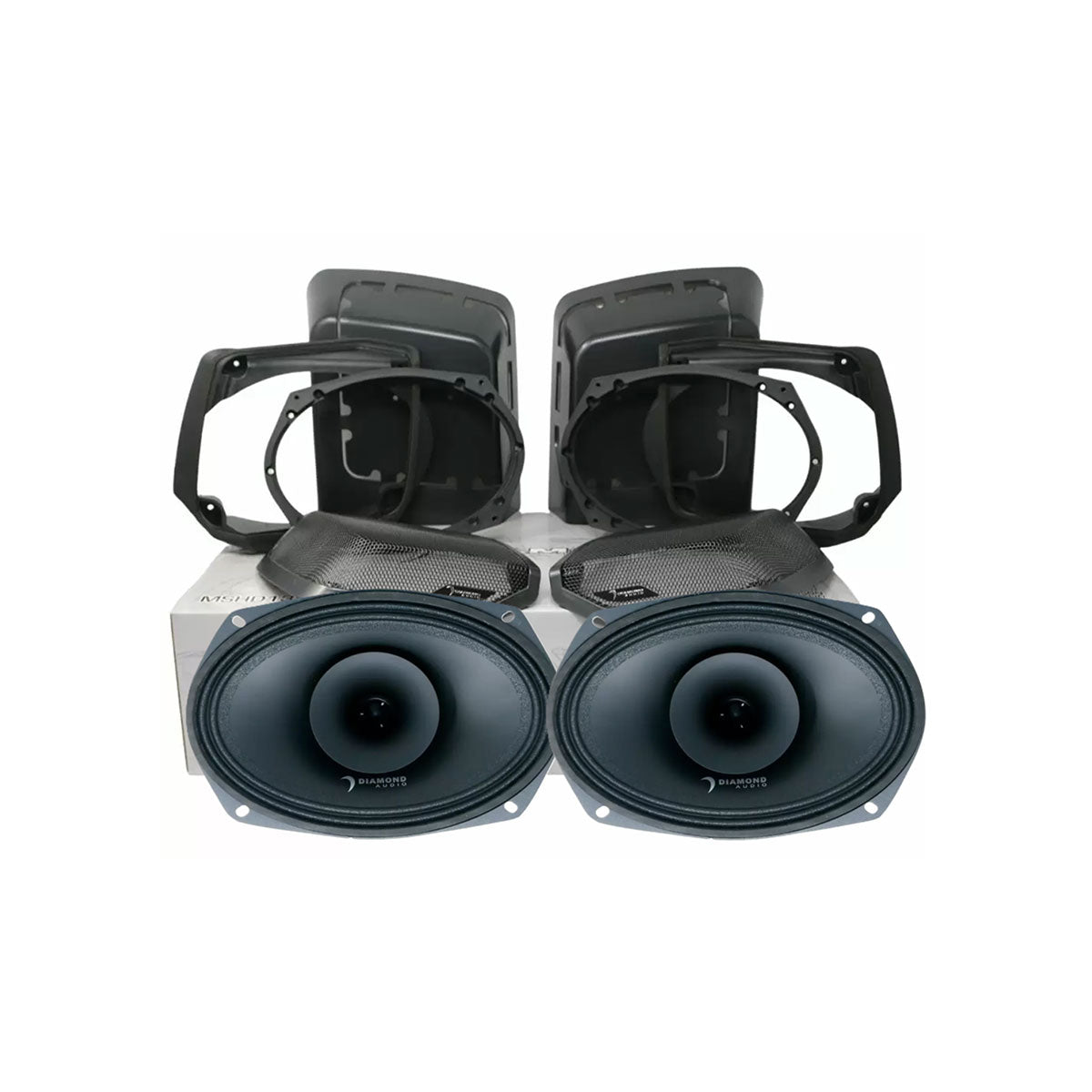 Diamond Audio 1998-2013 Harley Davidson® Cut-In Lid Kit with MP694 Speakers (4Ω) - MSMP694LK13