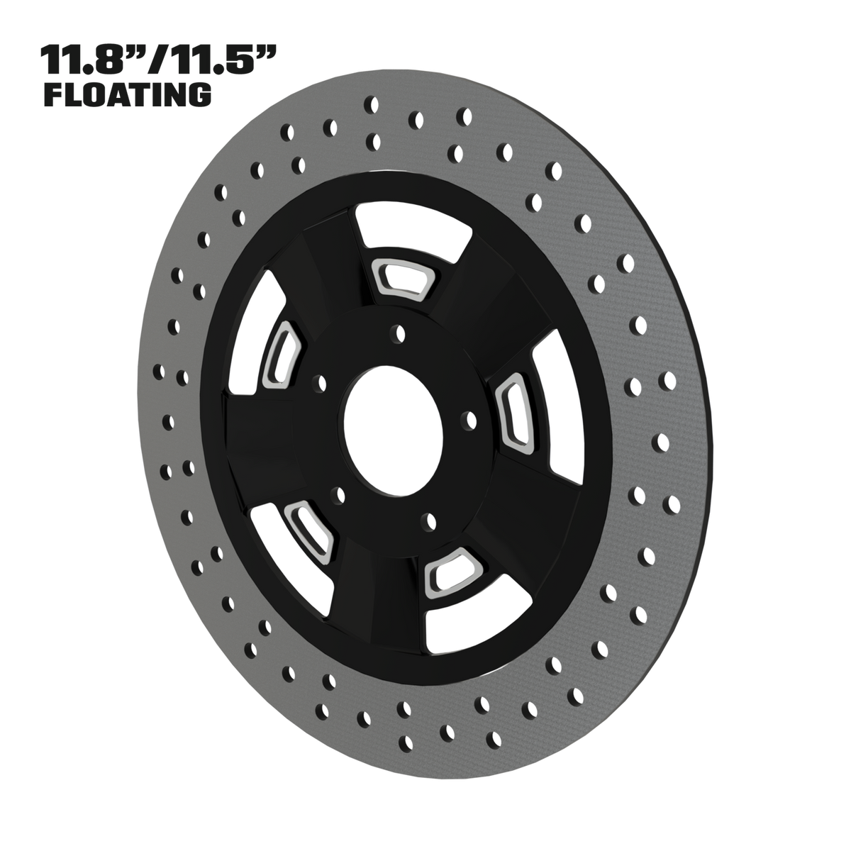Muscle 11" floating rotor in black double cut
