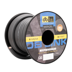 DB Link MXPW0GRA50 : 0 Gauge Maxkore Premium 100% Copper Gray Soft Touch Power Wire Roll