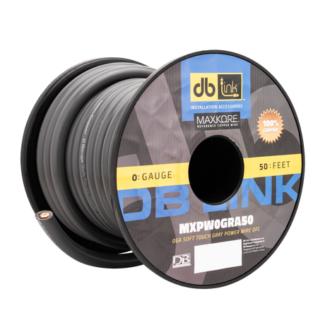 DB Link MXPW0GRA50 : 0 Gauge Maxkore Premium 100% Copper Gray Soft Touch Power Wire Roll