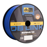DB Link MXPW4BL100 : 4 Gauge Maxkore Premium 100% Copper Blue Soft Touch Power Wire Roll