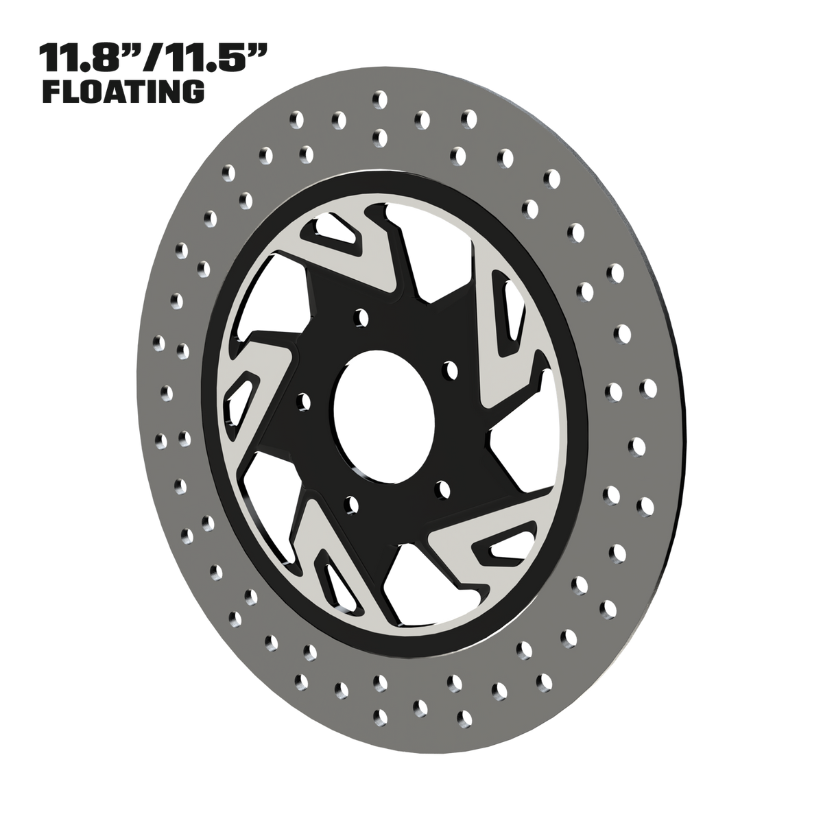 Hennessey 11" Floating Rotor in Black Contrast Cut
