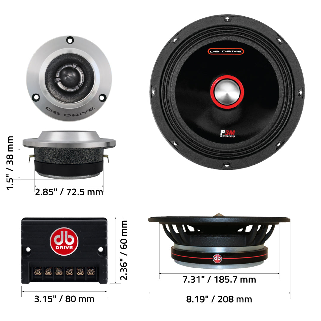 DB Drive P3 8K : 8" PRO Audio Component Speaker