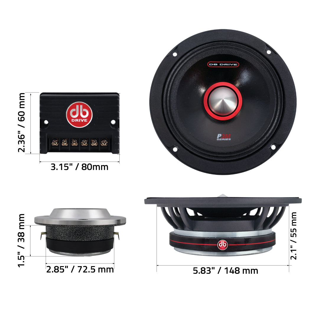 DB Drive P3 4M6K : 6.5" 4- Midrange/ 2-Tweeter Component Kit