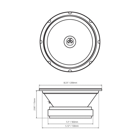 DB Drive P4M 8SB : 8" PRO Audio Sealed Back Midrange