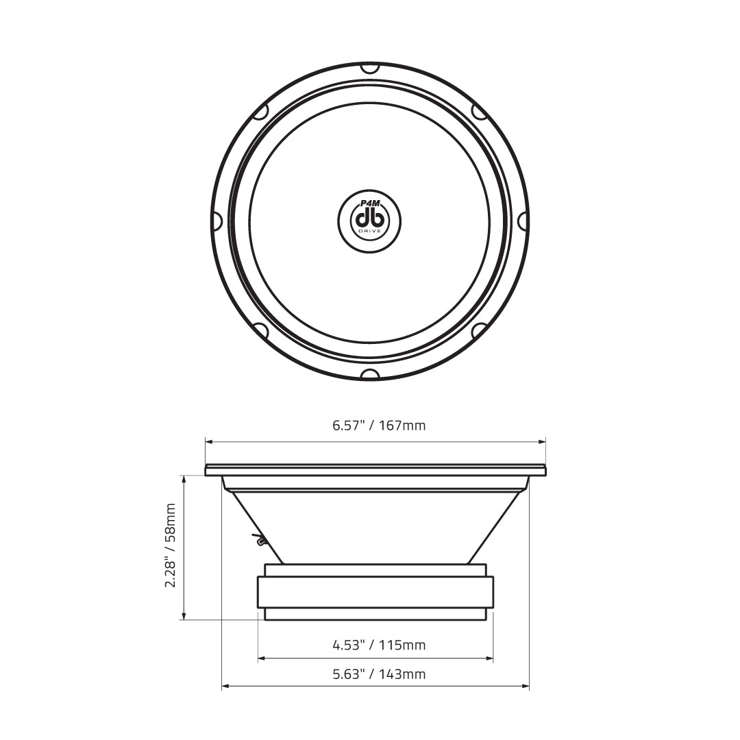 DB Drive P4M 6SB : 6.5" PRO Audio Sealed Back Midrange