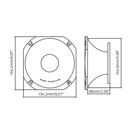 DB Drive P9TWSH : 6.1 X 6.1 X 3" Short Die-Cast Horn