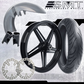 18x5.5 Harley-Davidson Black Fat Tire Bagger Kit