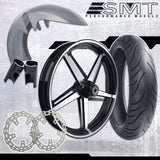 18x5.5 Harley-Davidson Black Double Cut Fat Tire Bagger Kit