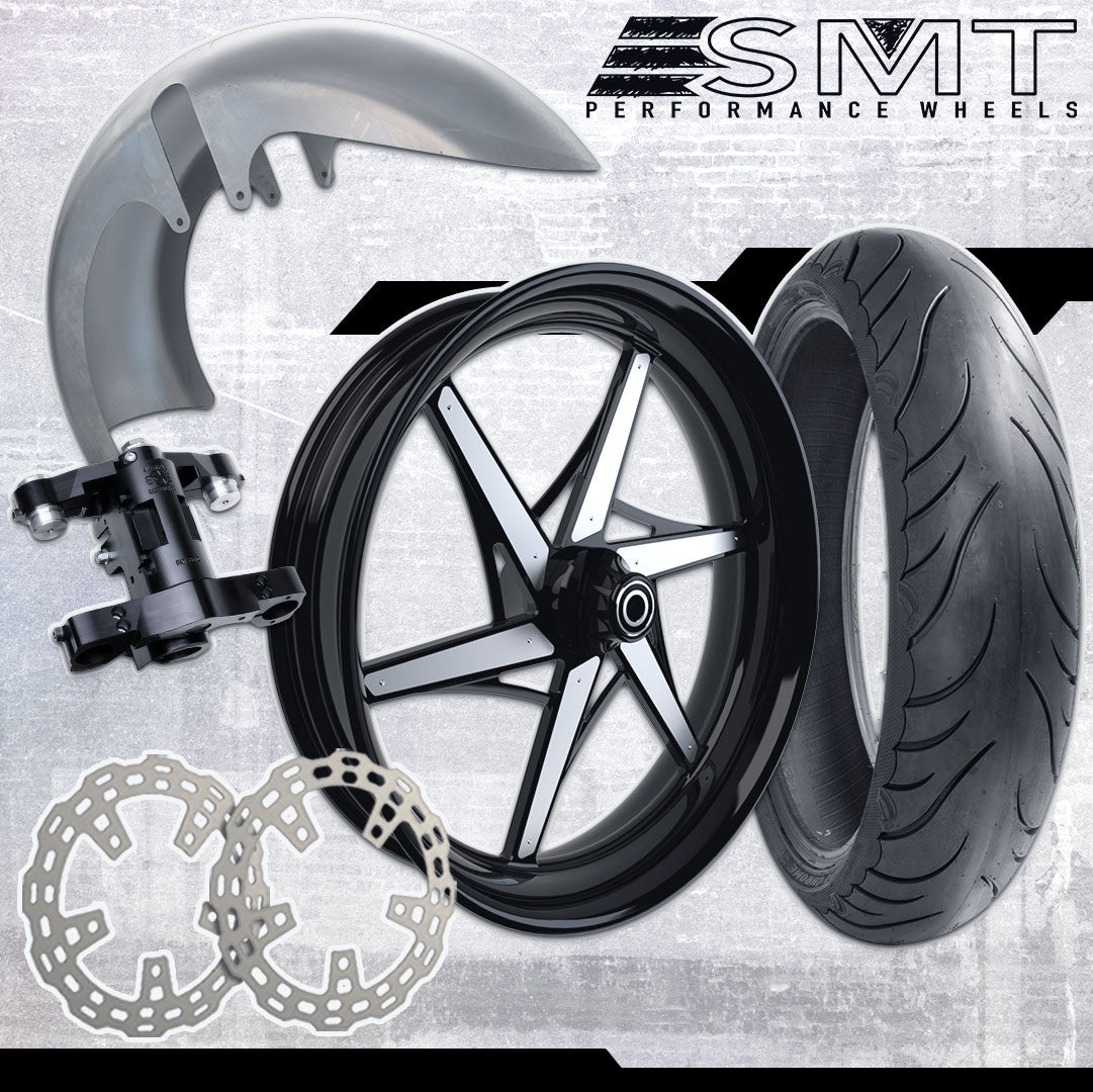 23x5.5 Harley-Davidson Black Double Cut Fat Tire Bagger Kit