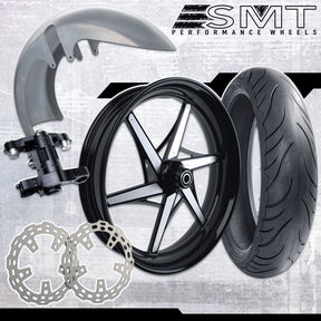 23x5.5 Harley-Davidson Black Double Cut Fat Tire Bagger Kit