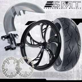 26x5.5 Harley-Davidson Black Double Cut Fat Tire Bagger Kit