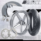 18x5.5 Harley-Davidson Chrome Fat Tire Bagger Kit