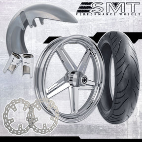 18x5.5 Harley-Davidson Chrome Fat Tire Bagger Kit