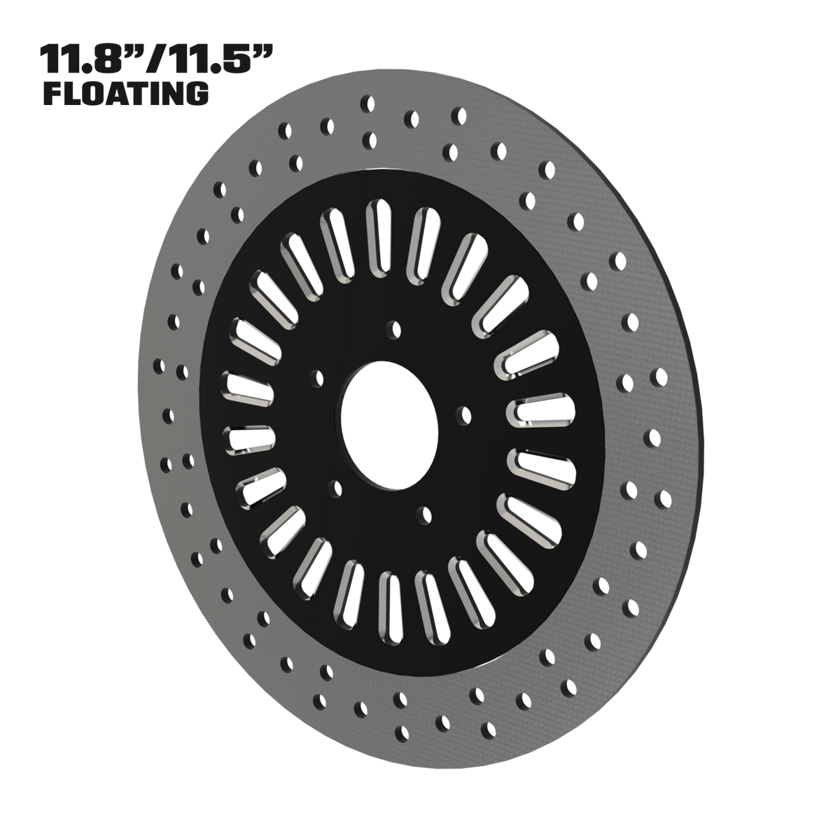 PentHSE 11" floating rotor in black double cut