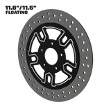 Race Tech 11" floating rotor in black double cut