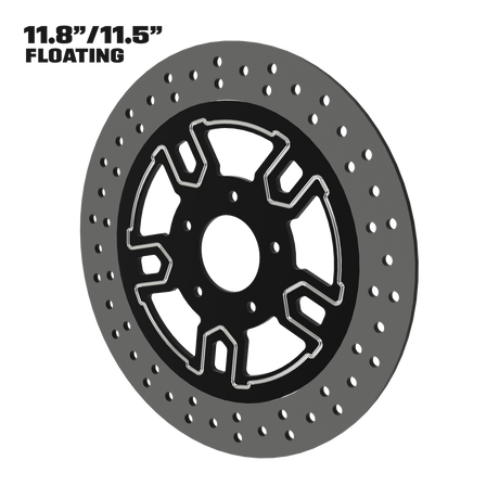 Race Tech 11" floating rotor in black double cut