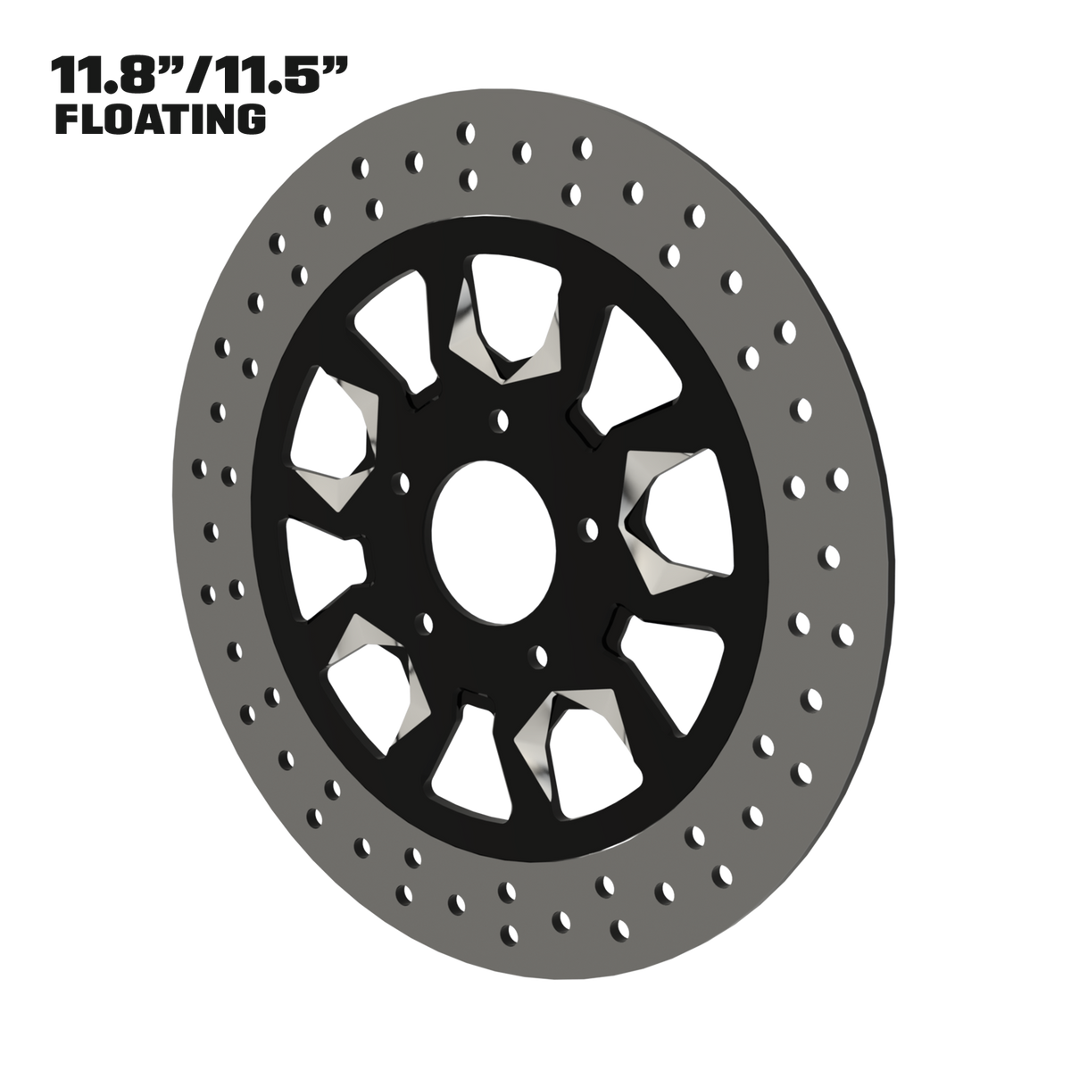 Rage 11" floating rotor in black double cut