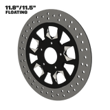 Rage 11" floating rotor in black double cut