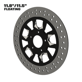Rage 11" floating rotor in black double cut