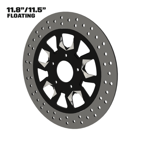 Rage 11" floating rotor in black double cut