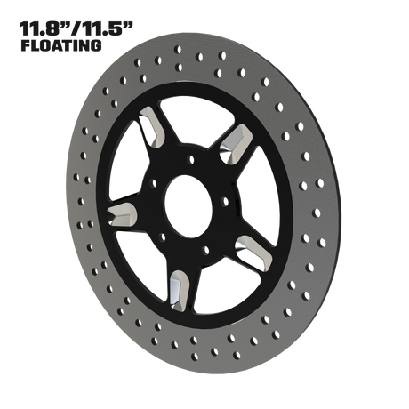 Rev Limit 11" floating rotor in black double cut