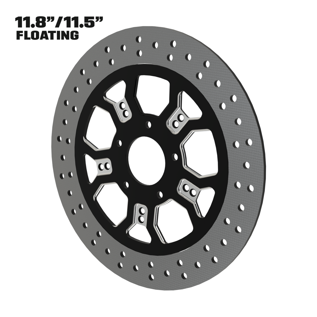 Revolution 11" floating rotor in black double cut
