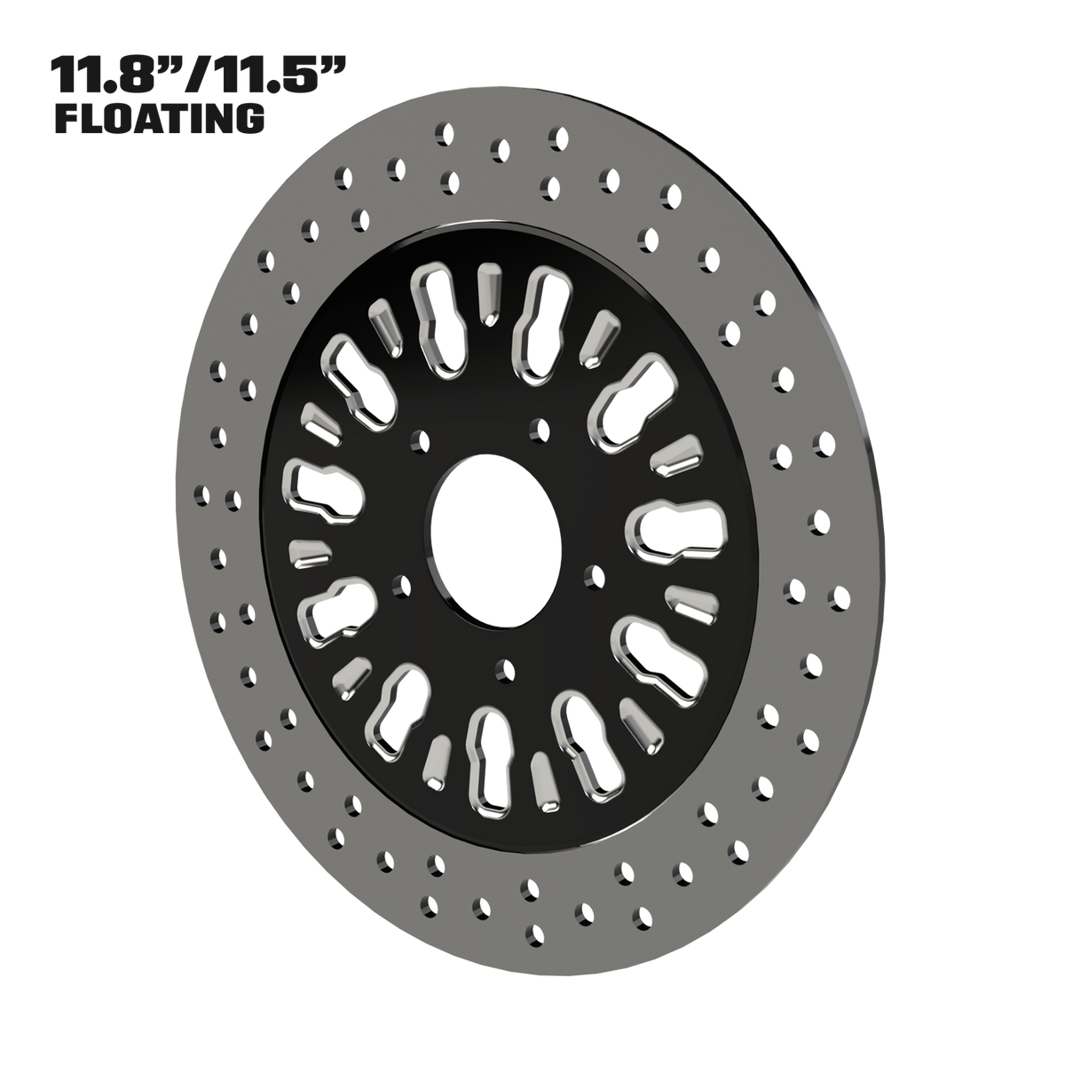 Roulette 11" Floating Rotor in Black Contrast Cut