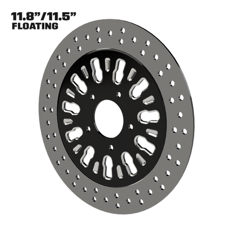 Roulette 11" Floating Rotor in Black Contrast Cut