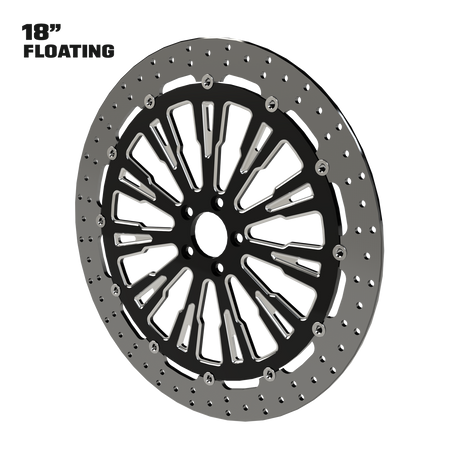 Roulette 18" Floating Rotor in Black Contrast Cut