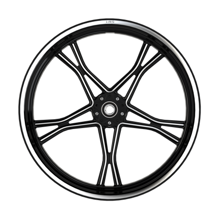 RetroSpec 10 Harley Softail | Dyna | Sportster Black Double Cut Wheels