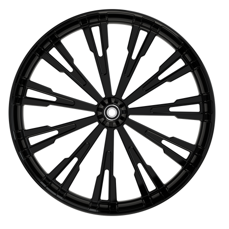 Roulette Harley Touring Black Wheels Front View