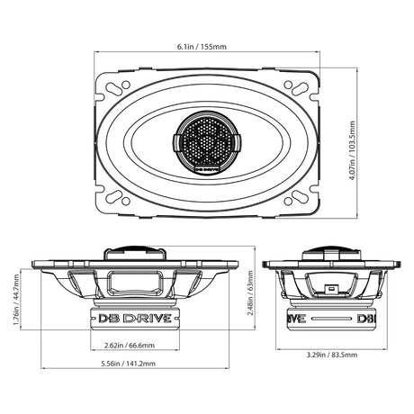 DB Drive S46 : 4"×6" 2-Way Speaker (1 Pair)