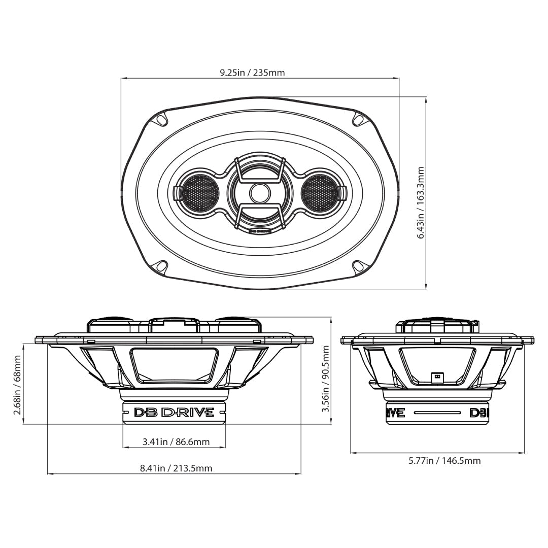 DB Drive S69 : 6"×9" Speed Series 4-Way Speaker (1 Pair)