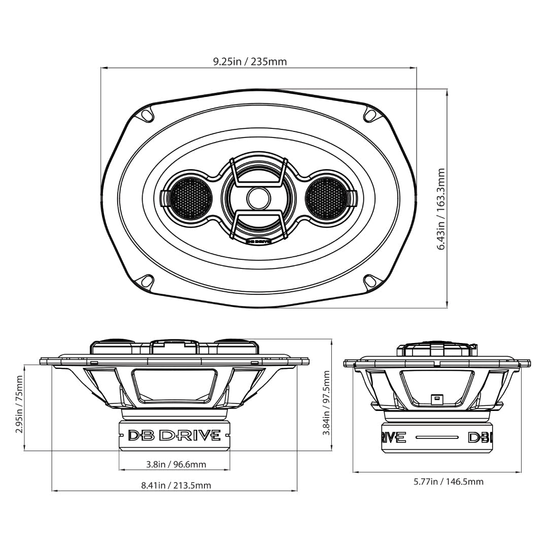 DB Drive S69P : 6"×9" High Power 4-Way Speaker (1 Pair)