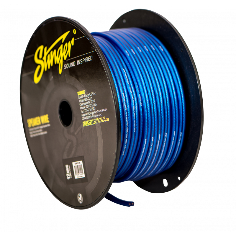 Stinger SHW516B 250 -Foot of 16 Gauge Matte Blue Speaker Wire, Blue