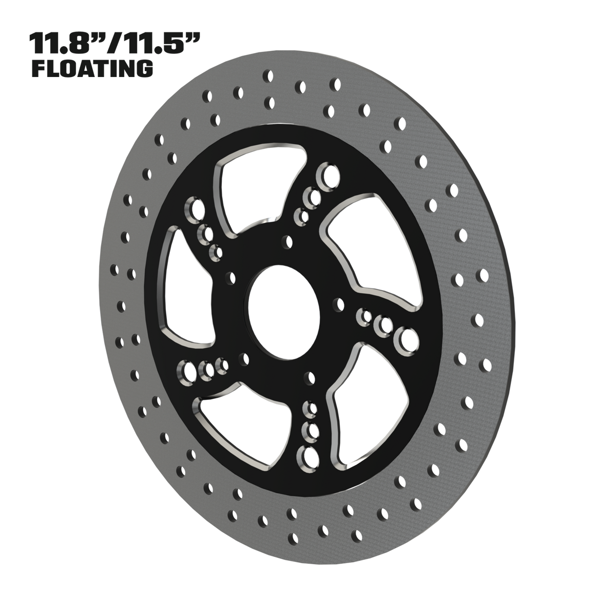 Silencer 11" floating rotor in black double cut