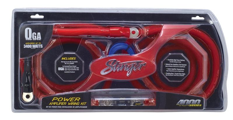 Stinger SK4201 4000 Series 1/0 Gauge Amp Kit, Without RCA
