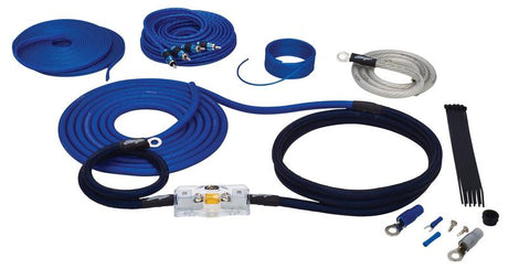 Stinger SK6641 4 Ga 6000 Series Power Kit Shoc-Krome Matte Blue Wire, With RCA