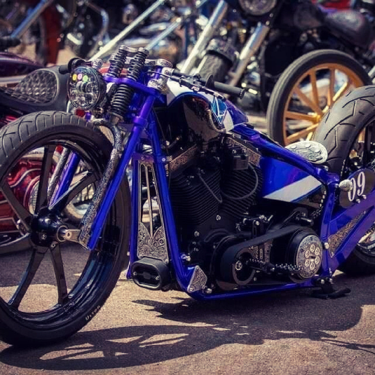 Imitator Harley Softail | Dyna | Sportster Black Wheels