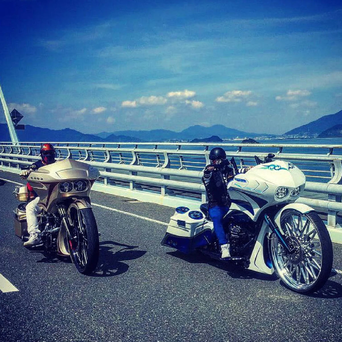 Gasser Harley V-Rod Chrome Wheel on a motorcycle