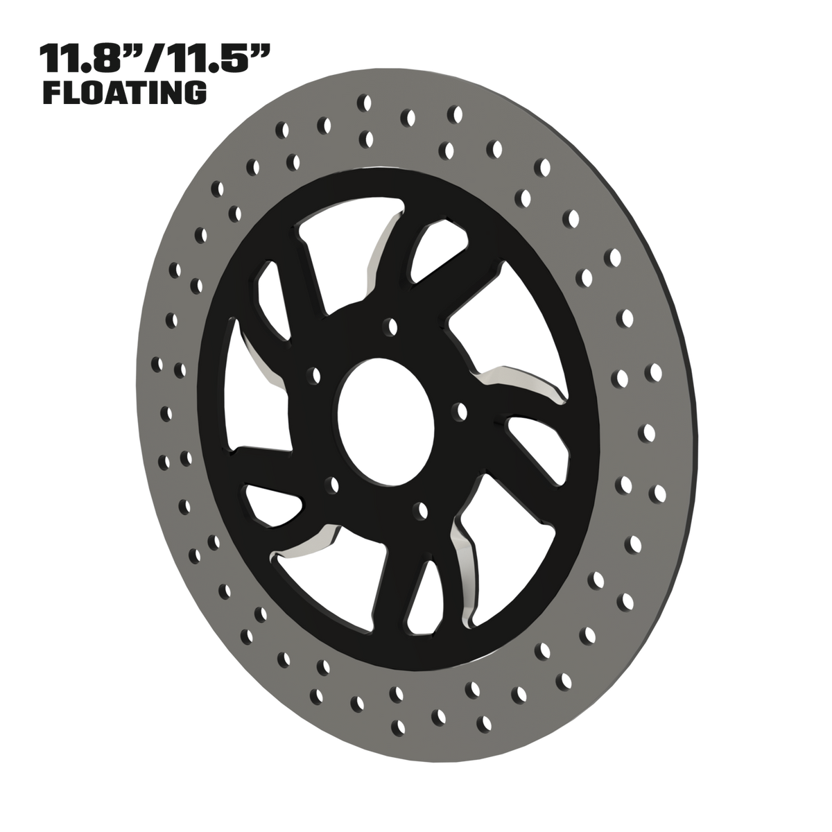 Speed 11" floating rotor in black double cut