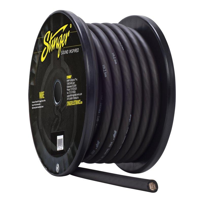 Stinger SPW10TB 1/0 Gauge Pro Power Wire Black 50Ft
