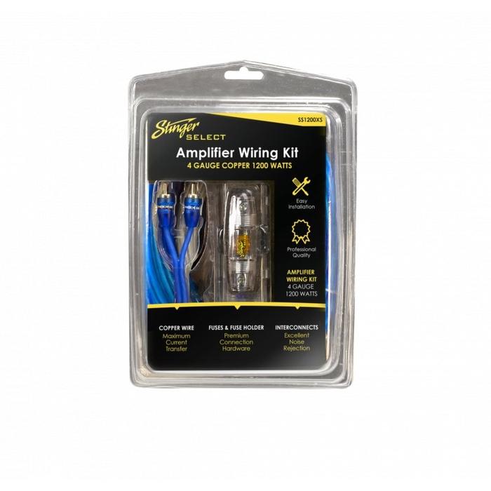 Stinger SS1200XS Select Copper 4GA 1200W Power & Signal Amp Kit with Mini-ANL/AFS Fuseholder