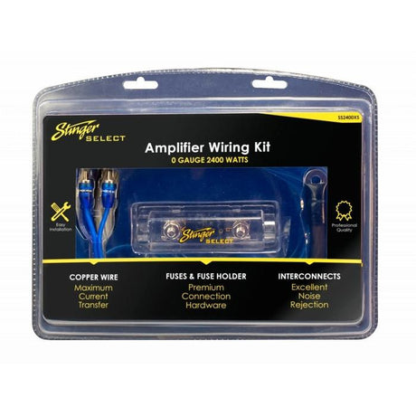 Stinger SS2400XS Select Copper 1/0GA 2400W Power & Signal Amp Kit with ANL Fuseholder