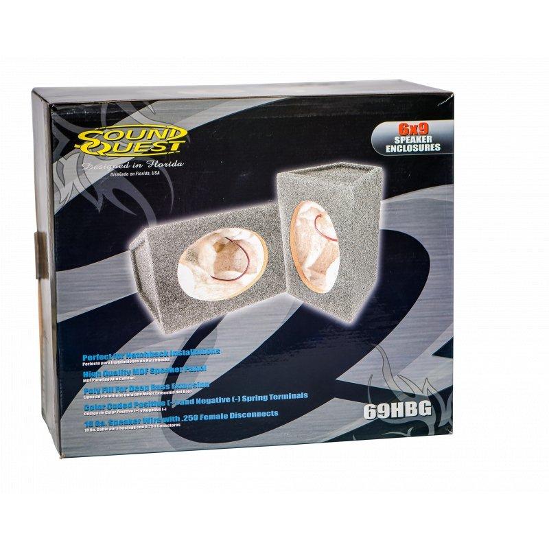 Stinger SS69HBG Select 6x9 Hatchback Speaker Boxes - Gray Carpeted (Pair)