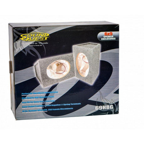 Stinger SS69HBG Select 6x9 Hatchback Speaker Boxes - Gray Carpeted (Pair)