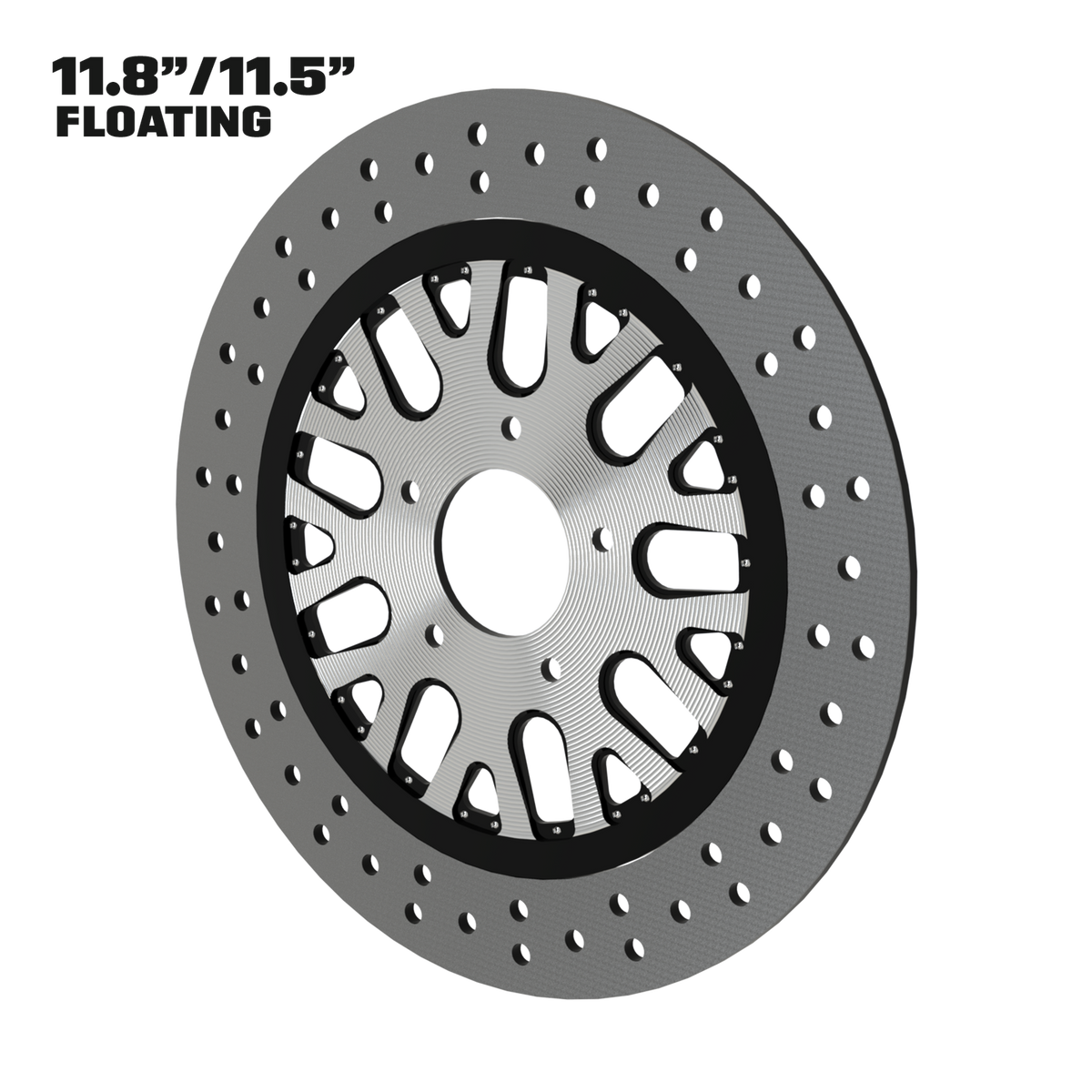 Super Street with Dimples 11" floating rotor in black double cut